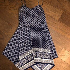 Navy Blue Bohemian Midi Dress